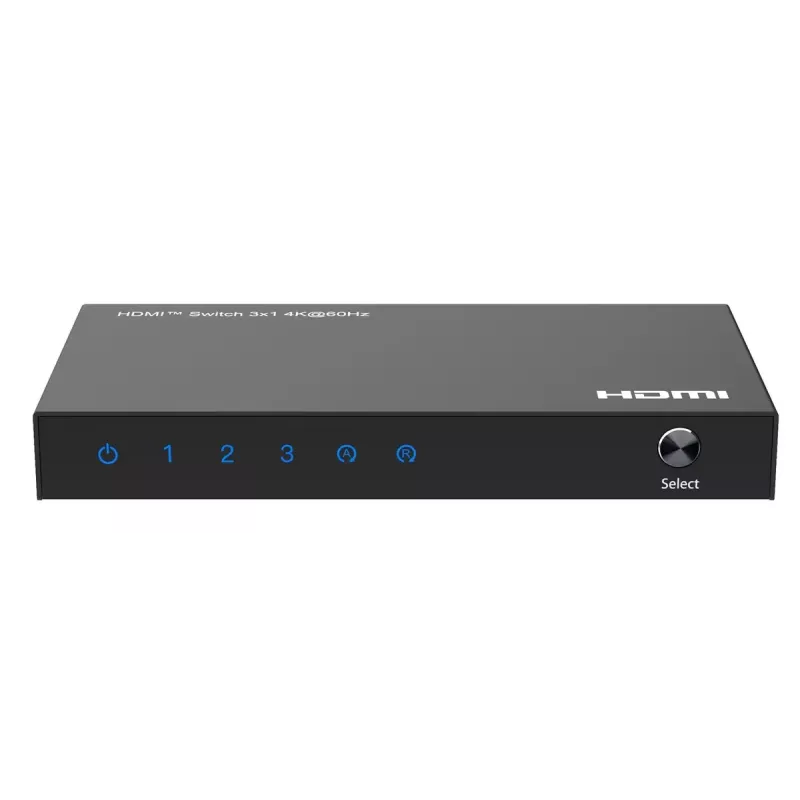Videoswitch MicroConnect MC-HDMISWITCH0301-4K 4K 60Hz metaal zwart