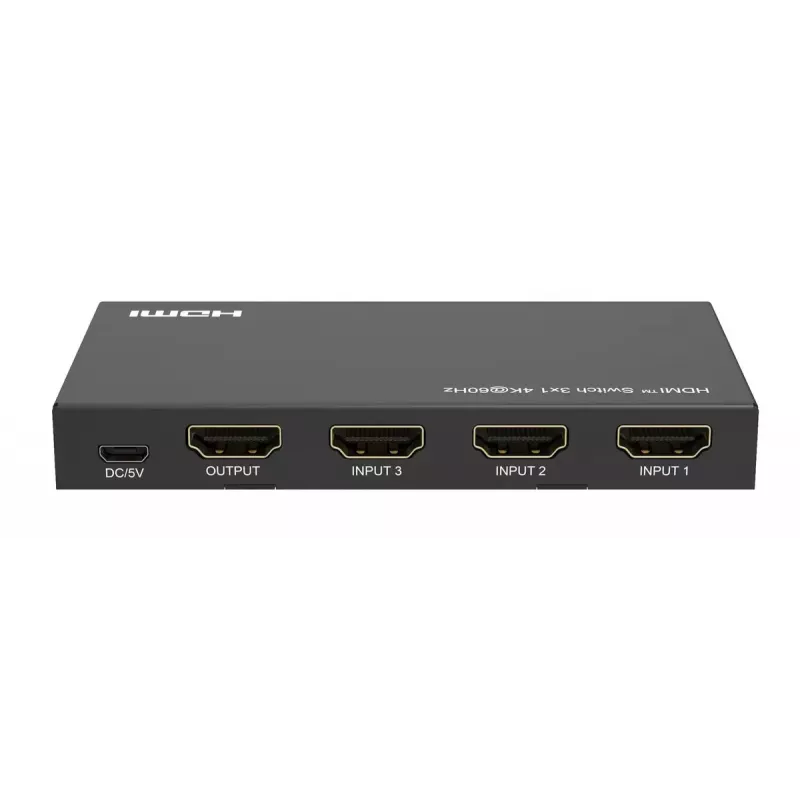 Videoswitch MicroConnect MC-HDMISWITCH0301-4K 4K 60Hz metaal zwart
