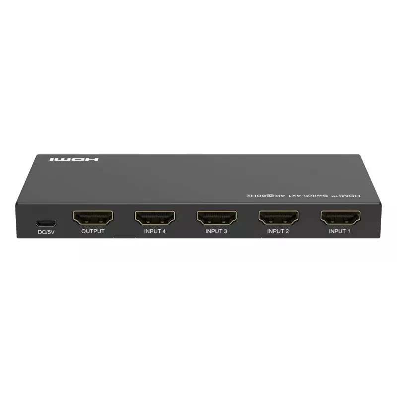 Videoswitch MicroConnect MC-HDMISWITCH0401-4K 4K 60Hz metaal zwart