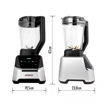 Tafelmixer GASTROBACK Mix & Soup (2000 W, 2 L, Tritan-kan, titaniummessen, touchbediening, zwart/rvs)