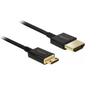 HDMI-kabel DeLOCK 85118 0,25 m HDMI Type-A naar Type-C zwart
