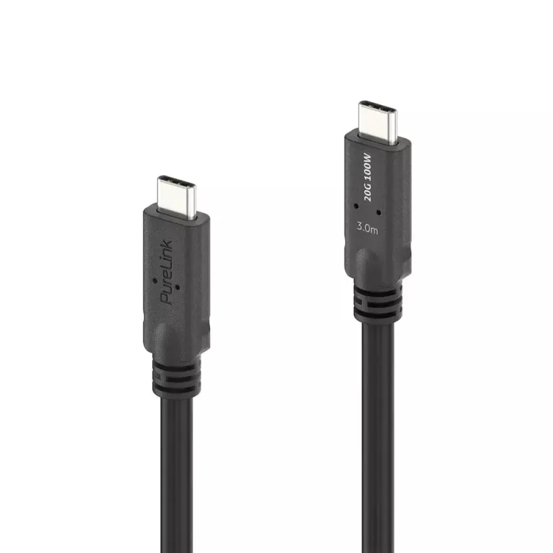 USB4 Gen 2x2 kabel PureLink PI6600-030 USB‑C naar USB‑C 3 m, 20 Gbit/s, magnetisch afgeschermd, zwart