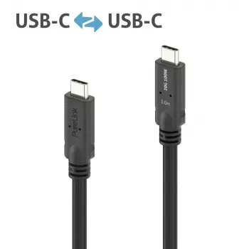 USB4 Gen 2x2 kabel PureLink PI6600-030 USB‑C naar USB‑C 3 m, 20 Gbit/s, magnetisch afgeschermd, zwart