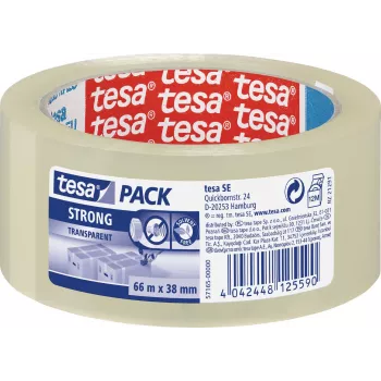Plakband TESA Strong 66 m polypropyleen (PP) transparant
