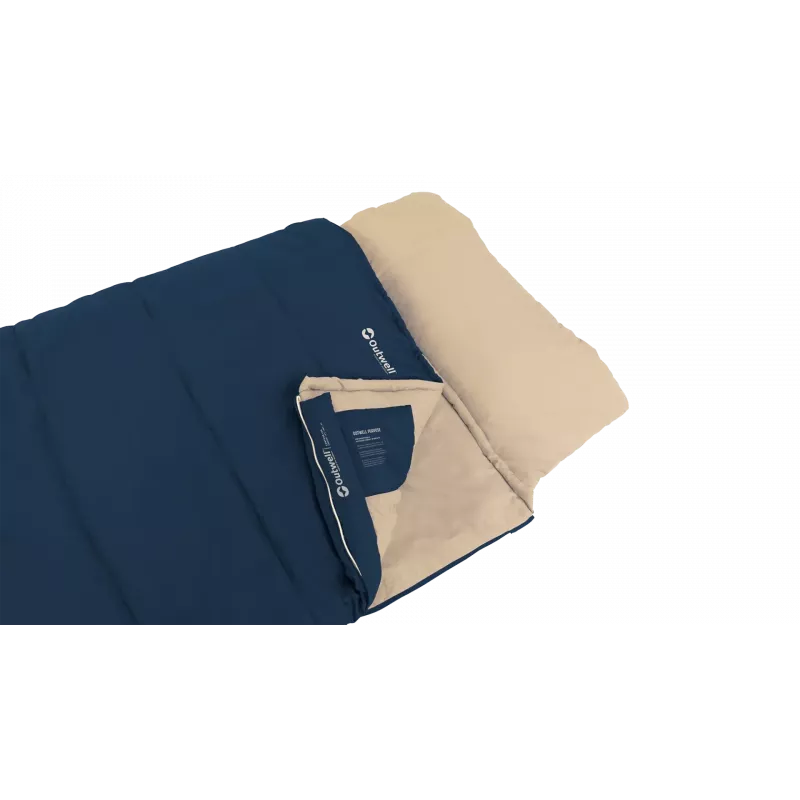 Slaapzak Outwell Contour Lux 190 cm, synthetisch, rits links, diepblauw