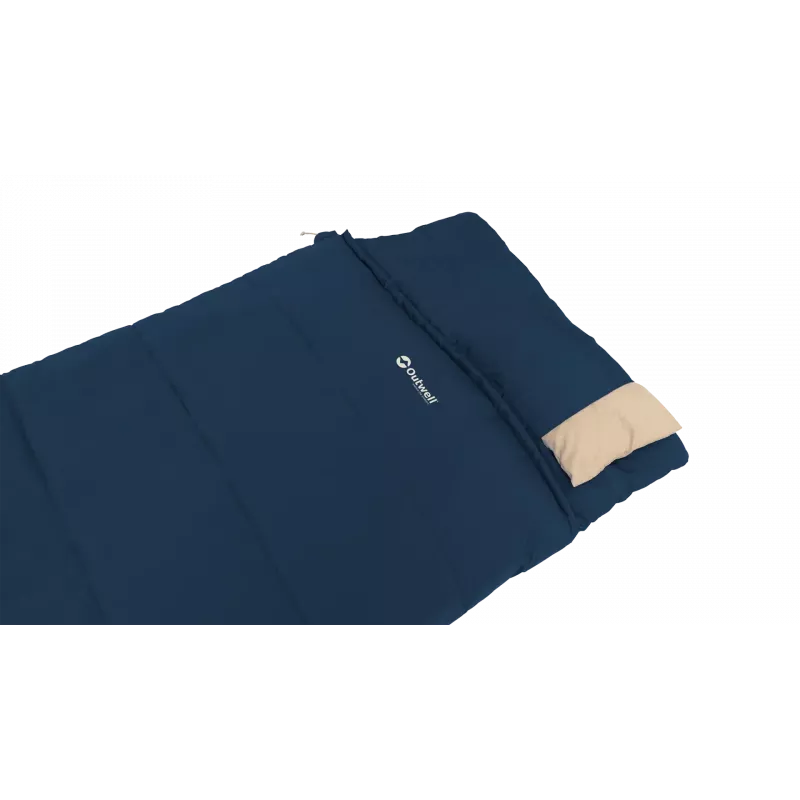Slaapzak Outwell Contour Lux 190 cm, synthetisch, rits links, diepblauw
