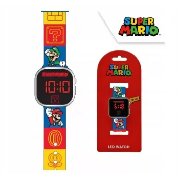 Kinder digitale LED-klok Super Mario GSM4236 van Euroswan met kalender