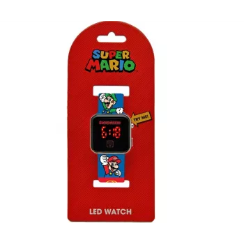 Kinder digitale LED-klok Super Mario GSM4236 van Euroswan met kalender