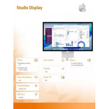 Monitor Apple Studio Display met nano-textureglas en kantelbare standaard (MFF14RC/A)