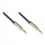 Audio-aansluitkabel High-Quality 3,5mm, 2x jackstekker, volledig metalen behuizing, donkerblauw, 0,5m, Good Connections (GC-M0038)