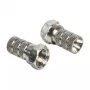 Stekkerverbinder F DELOCK 65615, F-type kabelstekker van metaal voor coaxkabel Ø 5,0–5,2 mm, zilver, 1 stuk