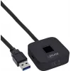 InLine USB-vingerafdrukscanner met hub, Windows Hello-compatibel, 1,5 m kabel, zwart