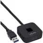 InLine USB-vingerafdrukscanner met hub, Windows Hello-compatibel, 1,5 m kabel, zwart