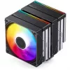 CPU-koeler Jonsbo CB80 dual-tower met 2 x 120mm PWM-RGB-ventilatoren – zwart