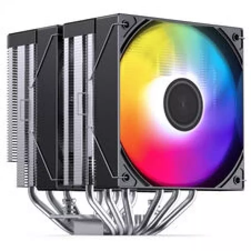 CPU-koeler Jonsbo CB80 dual-tower met 2 x 120mm PWM-RGB-ventilatoren – zwart
