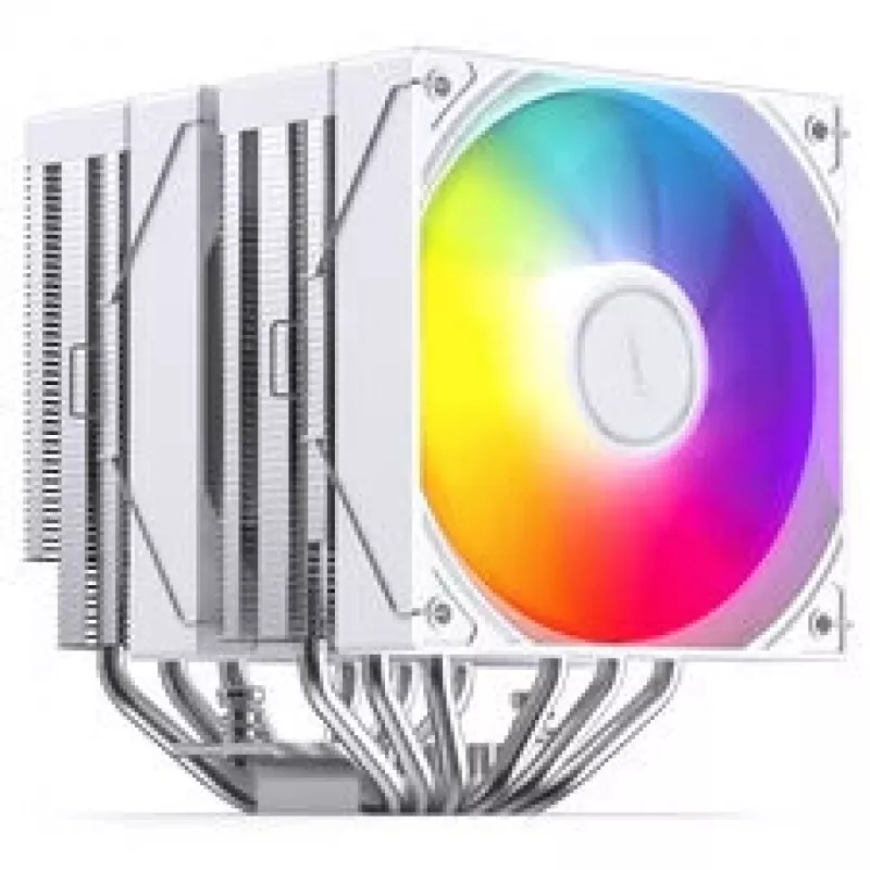 CPU-koeler Jonsbo CB80 dual-tower met 2×120mm PWM ARGB-ventilatoren — wit