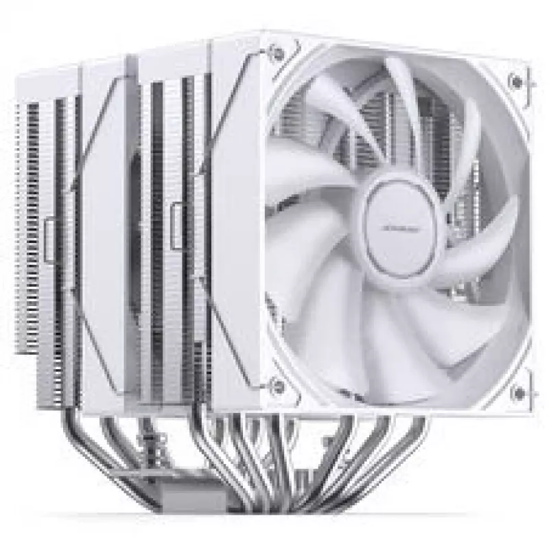 CPU-koeler Jonsbo CB80 dual-tower met 2×120mm PWM ARGB-ventilatoren — wit