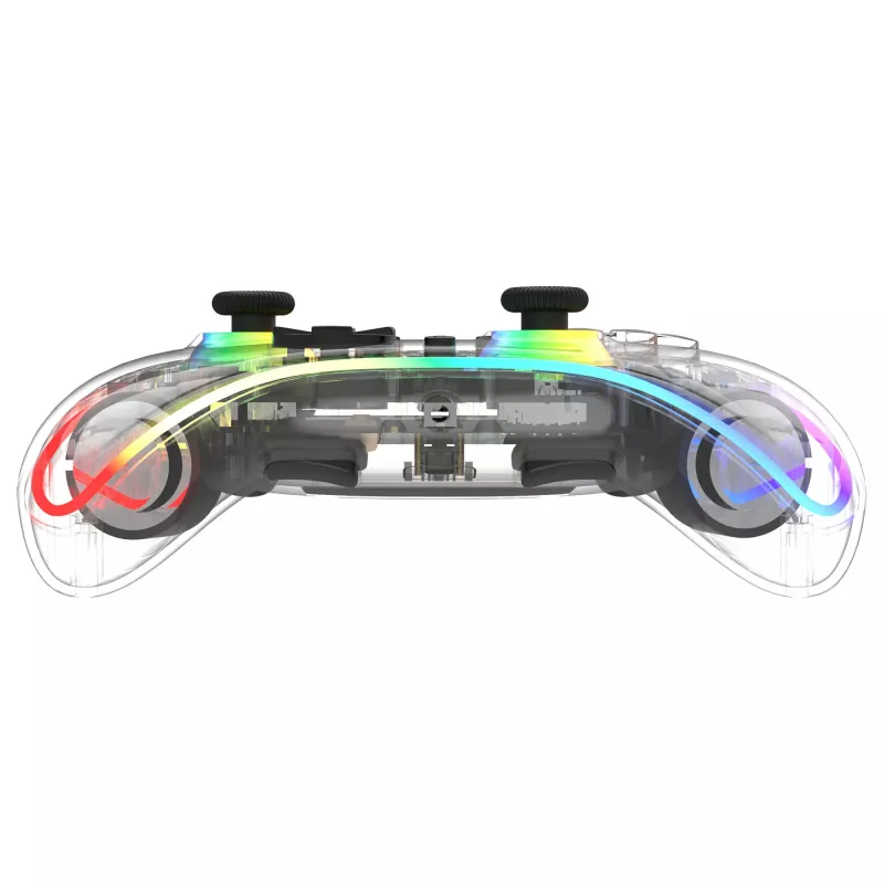 Gamepad Deltaco Gaming GAM-198-T transparant Bluetooth/USB USB-C voor Nintendo Switch, Switch 2, Switch OLED, Android, pc