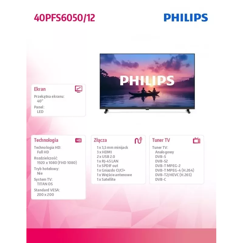 Philips 40PFS6050/12 40-inch Full-HD LED Smart TV met Titan OS