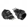 Netadapter Italië netstekker Type L (CEI 23-16, recht) naar randaarde stopcontact Type F (CEE 7/3, recht), zwart, Good Connections® (PA-6502S)