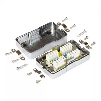 Aansluit-/verbindingsbox Cat. 6, LSA, afgeschermd, gemetalliseerde behuizing, Good Connections (GC-N0151)
