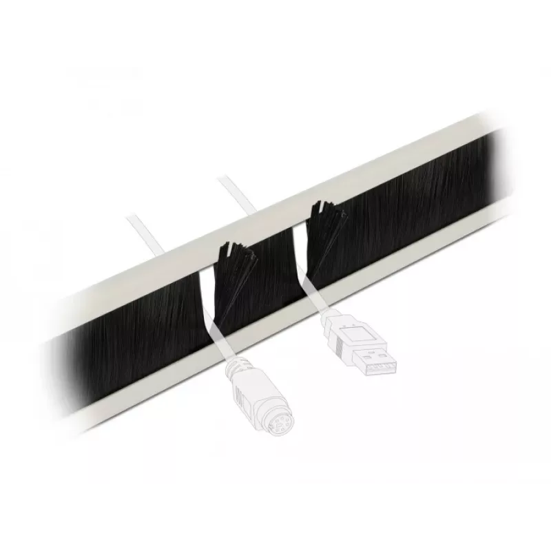 Kabelmanagementpaneel DeLOCK 19 inch kabelmanagement borstelstrip gereedschapsloos 2U grijs