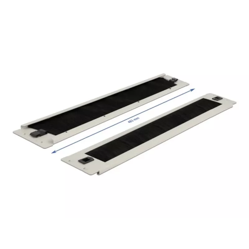 Kabelmanagementpaneel DeLOCK 19 inch kabelmanagement borstelstrip gereedschapsloos 2U grijs