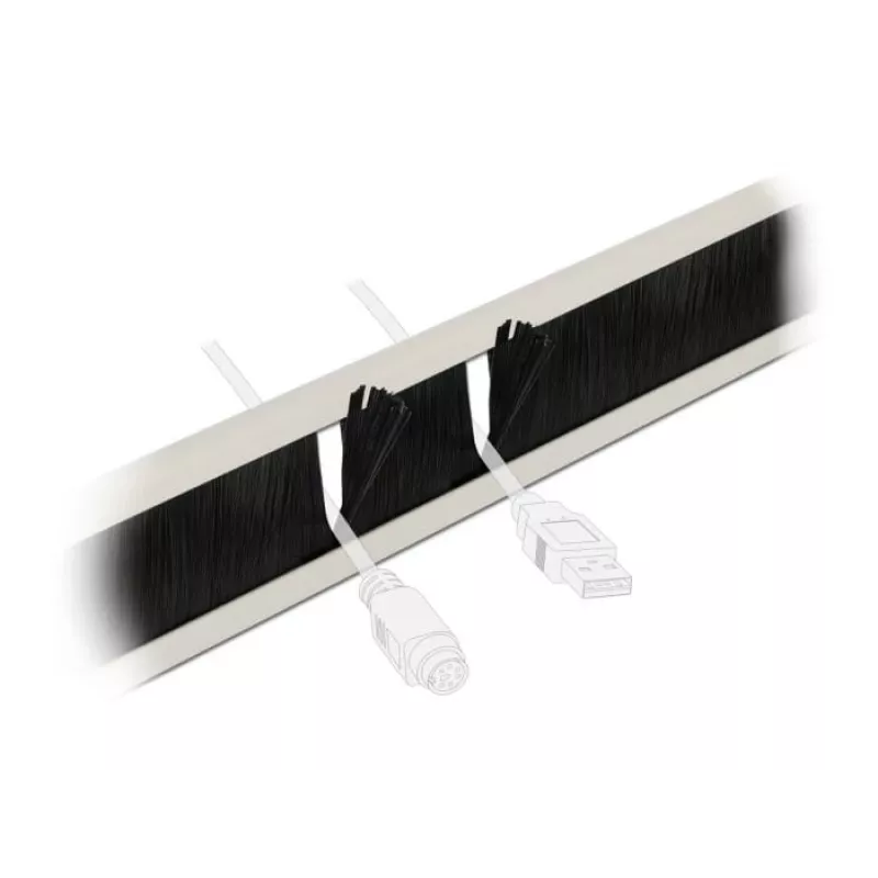 Kabelmanagementpaneel DeLOCK 19 inch kabelmanagement borstelstrip gereedschapsloos 2U grijs