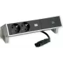 Bachmann 902.903 DESK2 INOX stekkerdoos, 2x Schuko, 1x USB-C 60 W