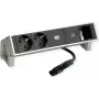 Bachmann 902.905 DESK2 INOX stekkerdoos, 2x Schuko, 1x USB-C 30 W