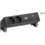 Bachmann 902.964 DESK2 stekkerdoos, zwart (RAL9005), 2x Schuko, 1x USB-C 60 W