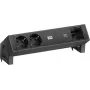 Bachmann DESK 2 stekkerdoos, 2x Schuko, 1x USB-C 30W, zwart