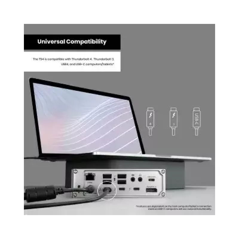 CalDigit TS4 grijs USB-hub 98W Power Delivery 100000 Mbit/s Ethernet