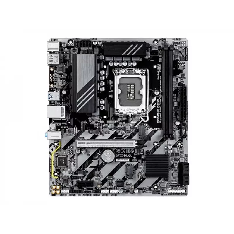 Moederbord GIGABYTE B860M E GEN5 LGA1851 voor Intel Core Ultra, DDR5 tot 8800 MHz (O.C.), 2x PCIe 4.0 M.2, 1GbE