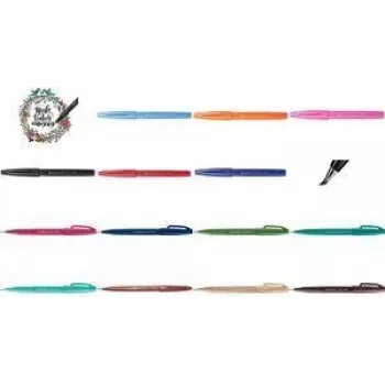 Kalligrafiepen PENTEL SES15C-N — grijs, inkt op waterbasis, 1 stuk