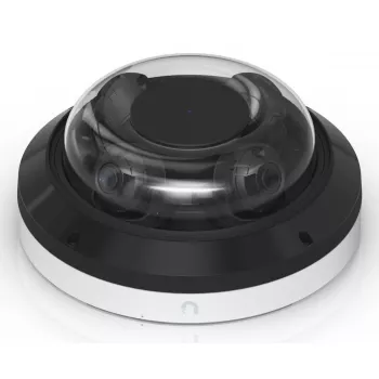 IP-domebeveiligingscamera UBIQUITI AI Multi Sensor 4 — 3840×2160, 360° gezichtsveld, 2,33× optische zoom, plafondmontage, bedraad (wit/zwart)