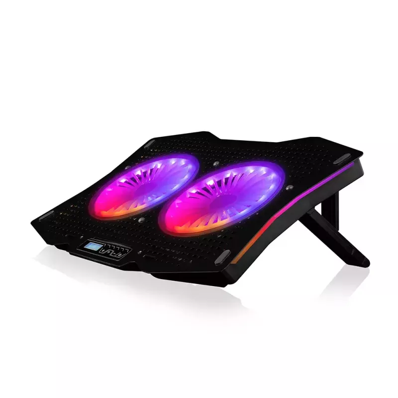 Koelpad Modecom MC-CF18 RGB 45,7 cm 2 ventilatoren zwart