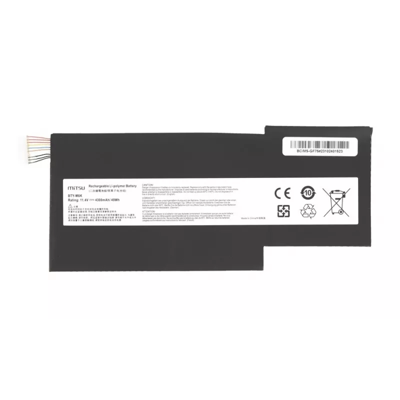 Batterij MITSU BTY-M6K MS-17B4 11,4V 4300mAh (49Wh) voor MSI-laptops