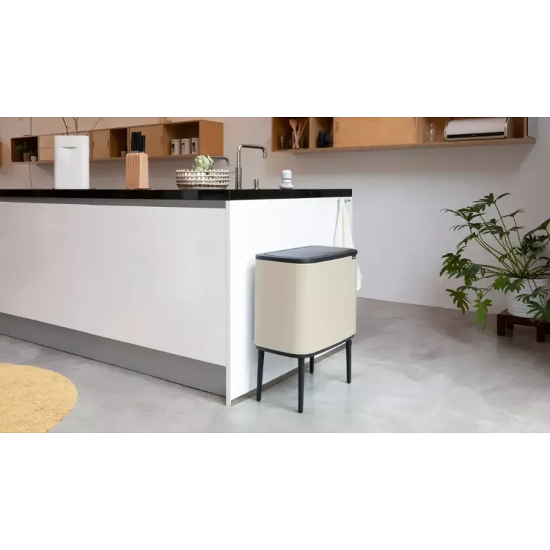Brabantia Bo Touch Bin 34 L 2 vakken beige breedte 540 mm diepte 312 mm hoogte 680 mm