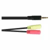 Good Connections headsetadapter, jack 3,5 mm stekker naar 2x jack 3,5 mm bus, OMTP, 0,2 m, zwart (AD-HS03)