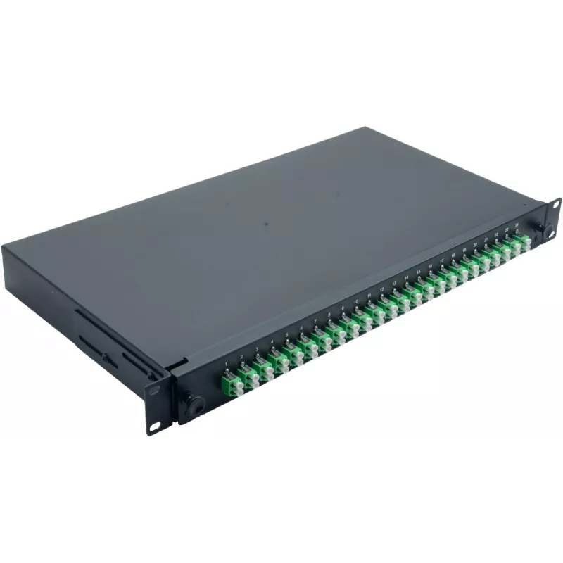Helos 375555 19" glasvezel-lasbox, 24x LC/APC Duplex OS2, lasklaar, zwart