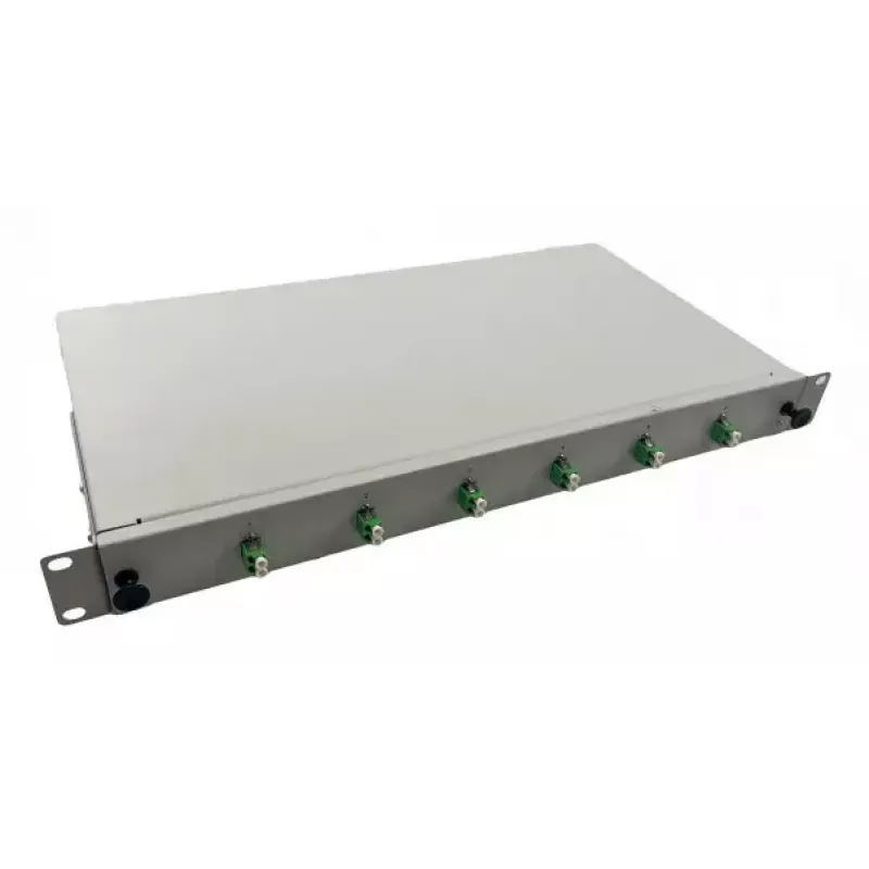 Helos 375550 19" glasvezel-lasbox, 6x LC/APC Duplex OS2, lasklaar, grijs