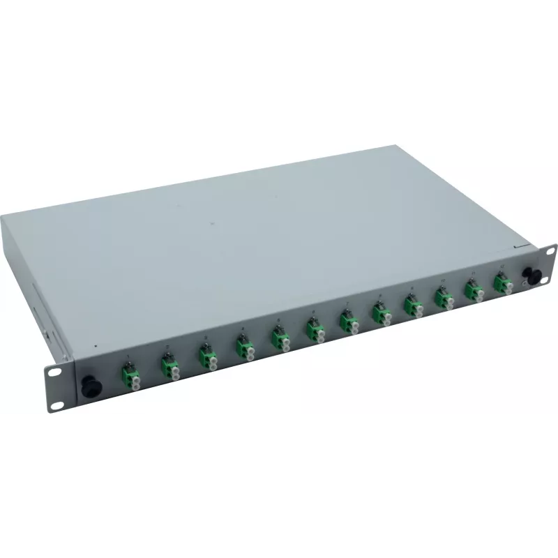 Helos 375552 19" glasvezel-lasbox, 12x LC/APC Duplex OS2, lasklaar, grijs