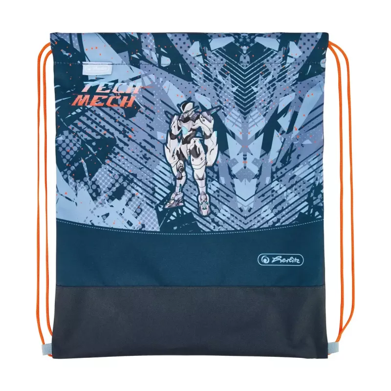 Schooltassenset HERLITZ Loop Plus TechMech voor jongens — polyester, bestaande uit schooltas, sporttas, etui, pennenzak