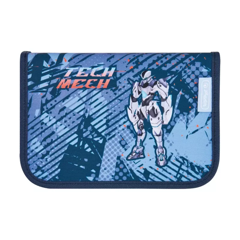 Schooltassenset HERLITZ Loop Plus TechMech voor jongens — polyester, bestaande uit schooltas, sporttas, etui, pennenzak