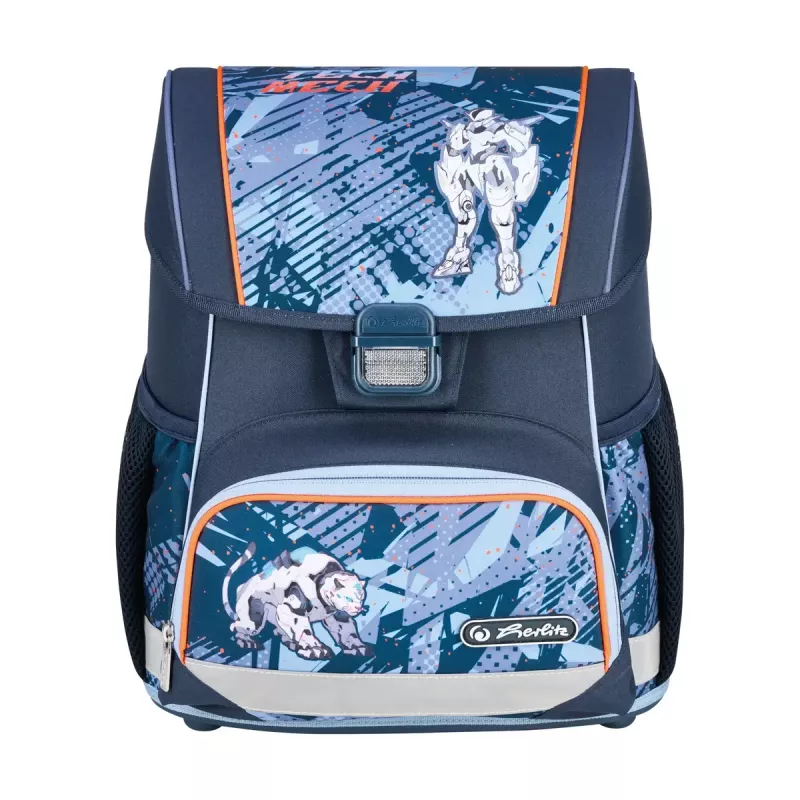 Schooltassenset HERLITZ Loop Plus TechMech voor jongens — polyester, bestaande uit schooltas, sporttas, etui, pennenzak