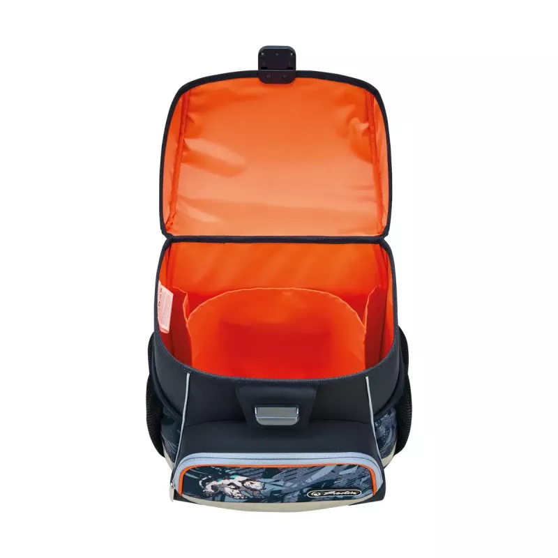 Schooltassenset HERLITZ Loop Plus TechMech voor jongens — polyester, bestaande uit schooltas, sporttas, etui, pennenzak