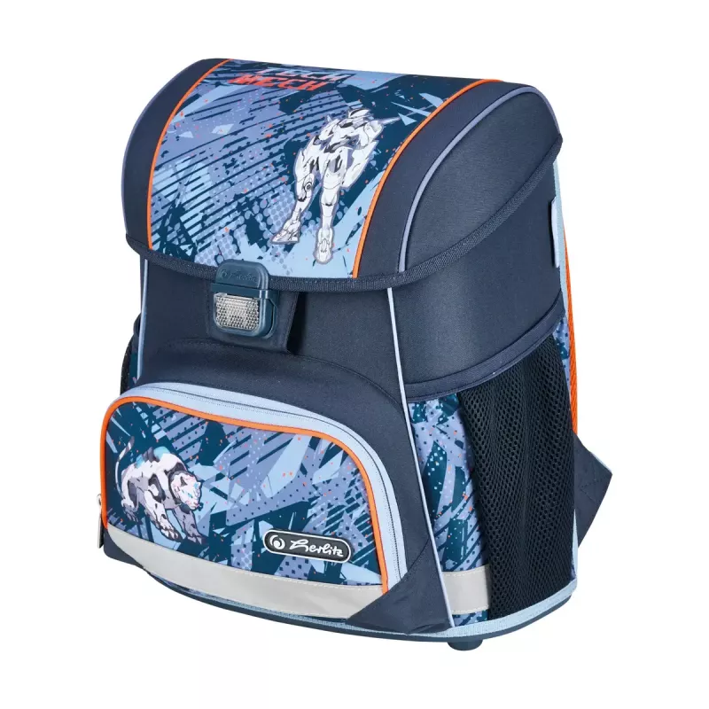 Schooltassenset HERLITZ Loop Plus TechMech voor jongens — polyester, bestaande uit schooltas, sporttas, etui, pennenzak