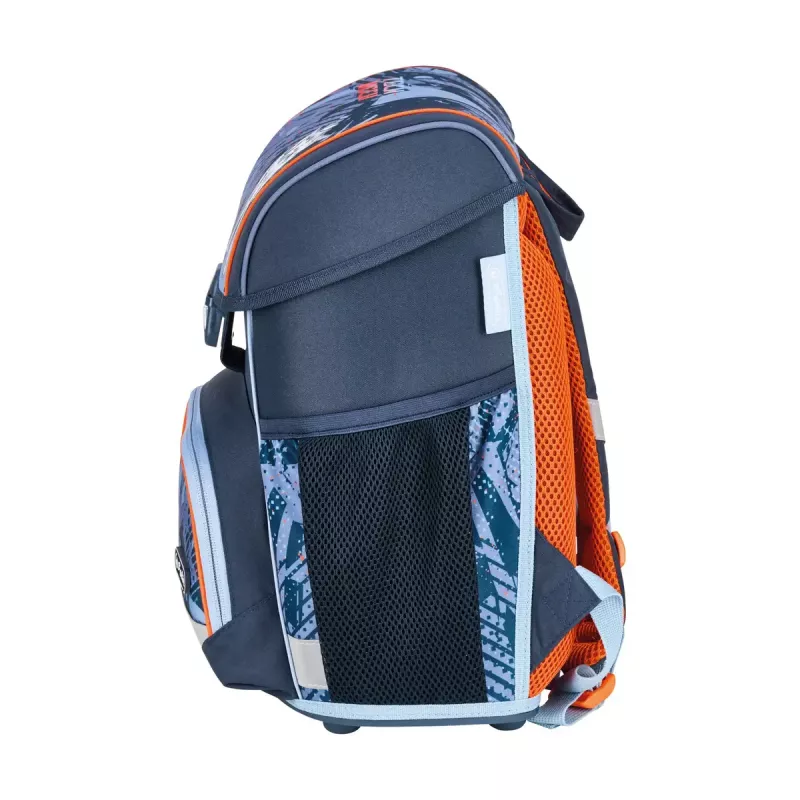 Schooltassenset HERLITZ Loop Plus TechMech voor jongens — polyester, bestaande uit schooltas, sporttas, etui, pennenzak