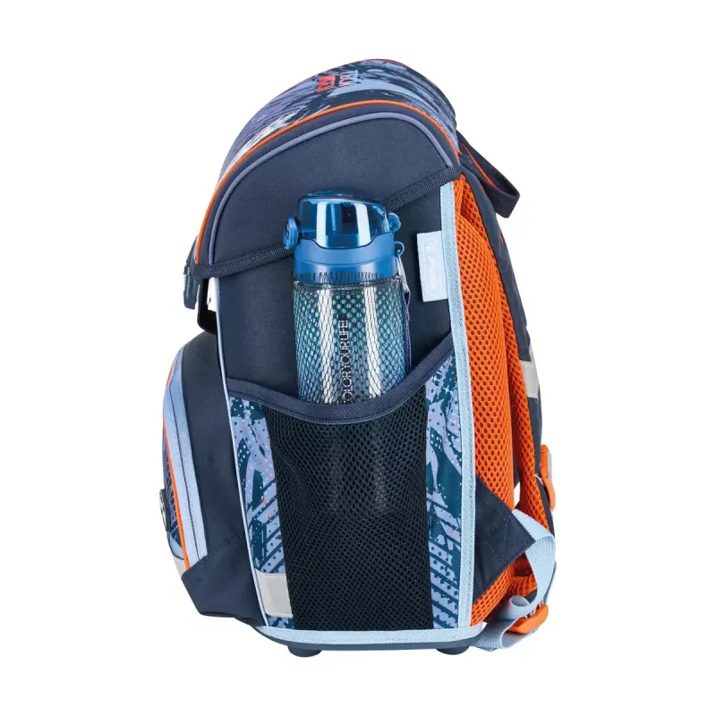 Schooltassenset HERLITZ Loop Plus TechMech voor jongens — polyester, bestaande uit schooltas, sporttas, etui, pennenzak